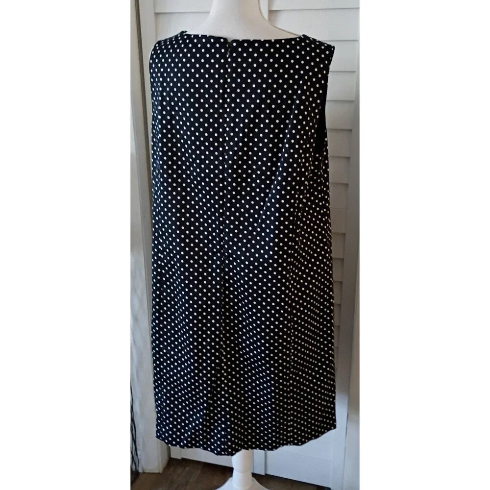 Jones Studio women's Polka Dot Embroidered‎ Sleeveless Dress 16W NEW
